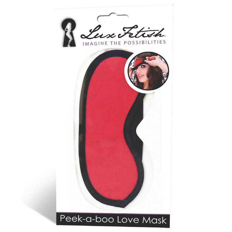 Lux Fetish Peek A Boo Love Mask Red-Electric / Hustler Lingerie-Adult Clearance Center