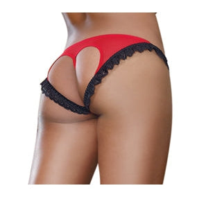 Open Back Panty Large Red/black-Dream Girl Lingerie-Adult Clearance Center